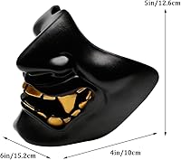 Vista 25 de AOUTACC Mascarillas de media cara Airsoft, monstruo demonio malvado, Kabuki, Samurai, Hannya Oni, máscaras protectoras de media cara, baile