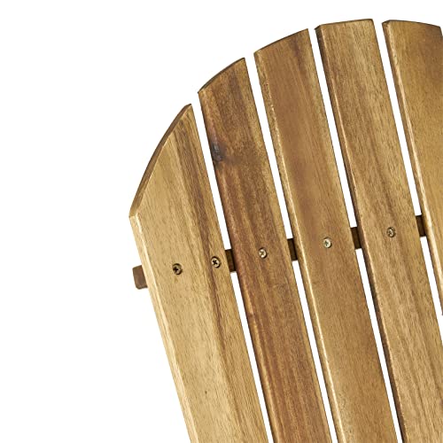 Adirondack Chair With Pull Out Footrest, Acacia Wood For Patio Deck Garden, Easy To Install Chair, Backyard Furniture For Yard Pool Beach Garden Patio (Natural) #TOP3