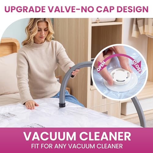 Image of TAILI Vacuum Storage Bags 8 Pack, XXL Jumbo Size 47x39 Inch, Cream | XXL Large Vacuum Seal Bags for Clothing, Huge Space for Bedding, Comforters, Pillows, Toy, Save More Closet Space