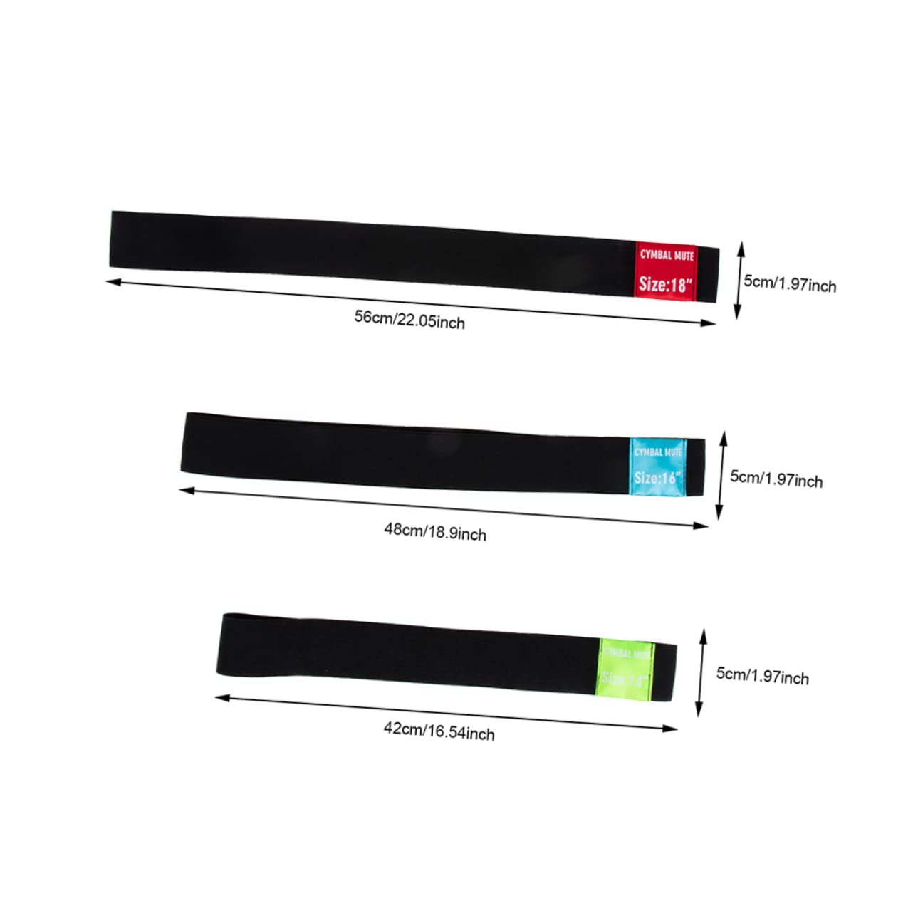 ERINGOGO Cymbal Mute Belt Drum Practice Mute Pad 14-18 Inch Drum Accessories Elastic Ring Circle Silencers