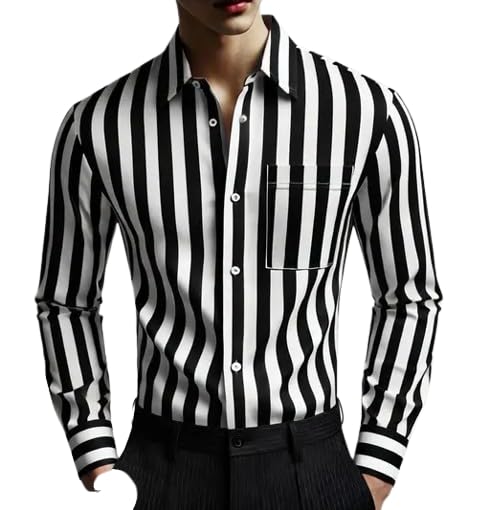 Image of Men's Cotton Casual Shirt, Brown, Full Sleeves, Regular Fit