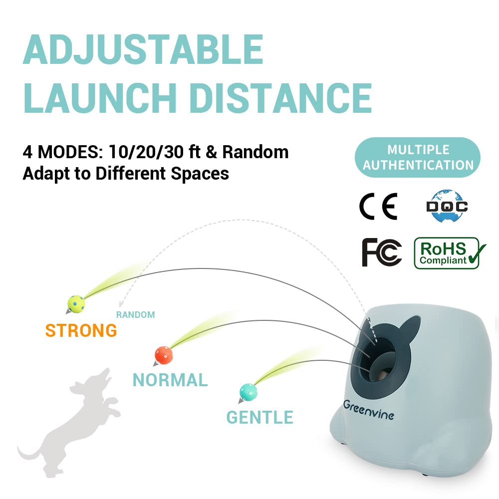 Lanceur de balles interactif Automatique pour Chien avec 6 balles en Latex durables à Haute élasticité incluses
