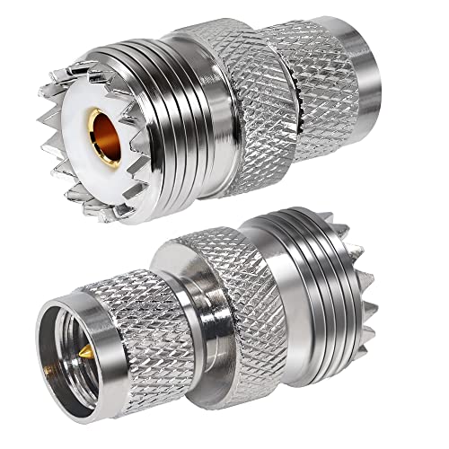 TUOLNK 2 piezas Mini UHF macho a UHF hembra conector coaxial miniatura 7