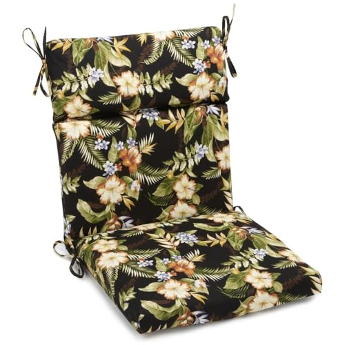 TRP Reversible 3-Section Seat/back Outdoor Patio Chair Cushions in Black & Green Color | Lightweight All Weather, Fade & UV Resistant Zippered Cover Closure, 18