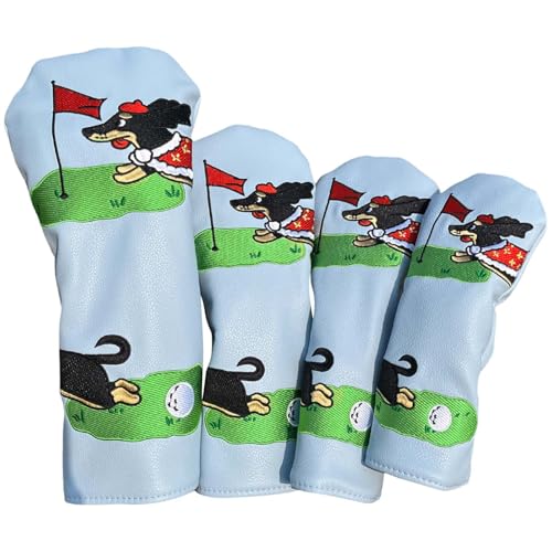 Étui de golf broderie chien original pour vos parcours de week-end sur le green