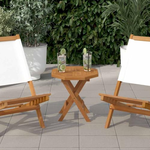 BARULUOAKLIFE Piano per Tavolo Ottagonale in Legno Massello Teak 40x40x2,5 cm - Superficie Liscia Facile da Pulire, Design Rustico per Esterni, Materiale Naturale Robusto e Resistente agli