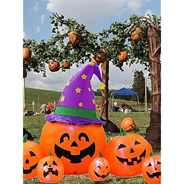 Kalolary Decorazioni Zucca Gonfiabili di Halloween da 7,9 Piedi, Blow Up Pumpkin Decoration for Yard Pumpkin Gonfiabili Decorazioni per Esterni con LED integrati Decorazioni per Esterni per Halloween