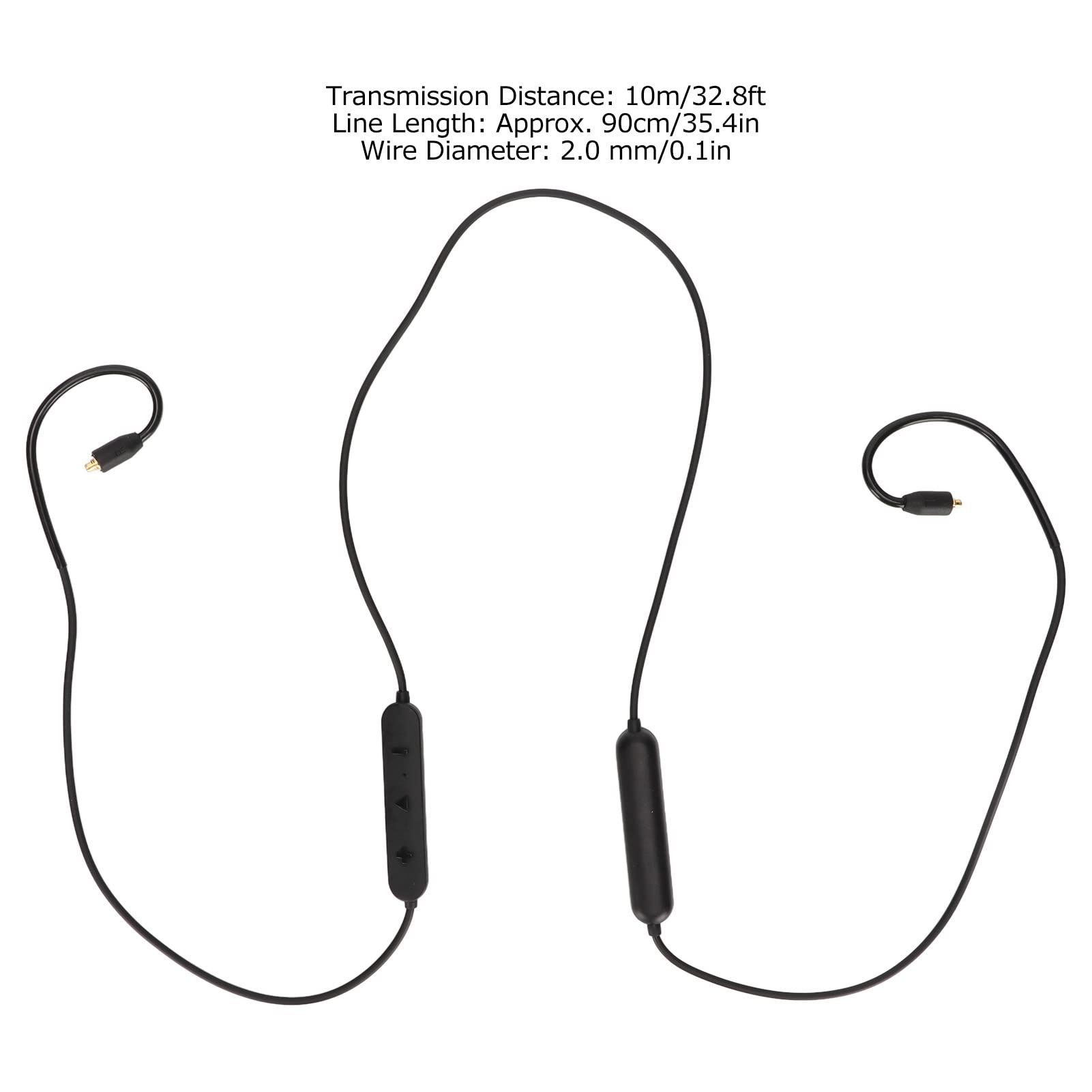 MMCX Wireless Bluetooth Adapter with Low Latency Codec, Bass & Voice Enhancement Modes Extension Cable, 0.9 meters - Image 2