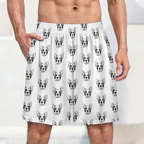 French Bulldog Men’s Pajama Shorts Soft Sleep Comfy Lounge Pant with Pockets2