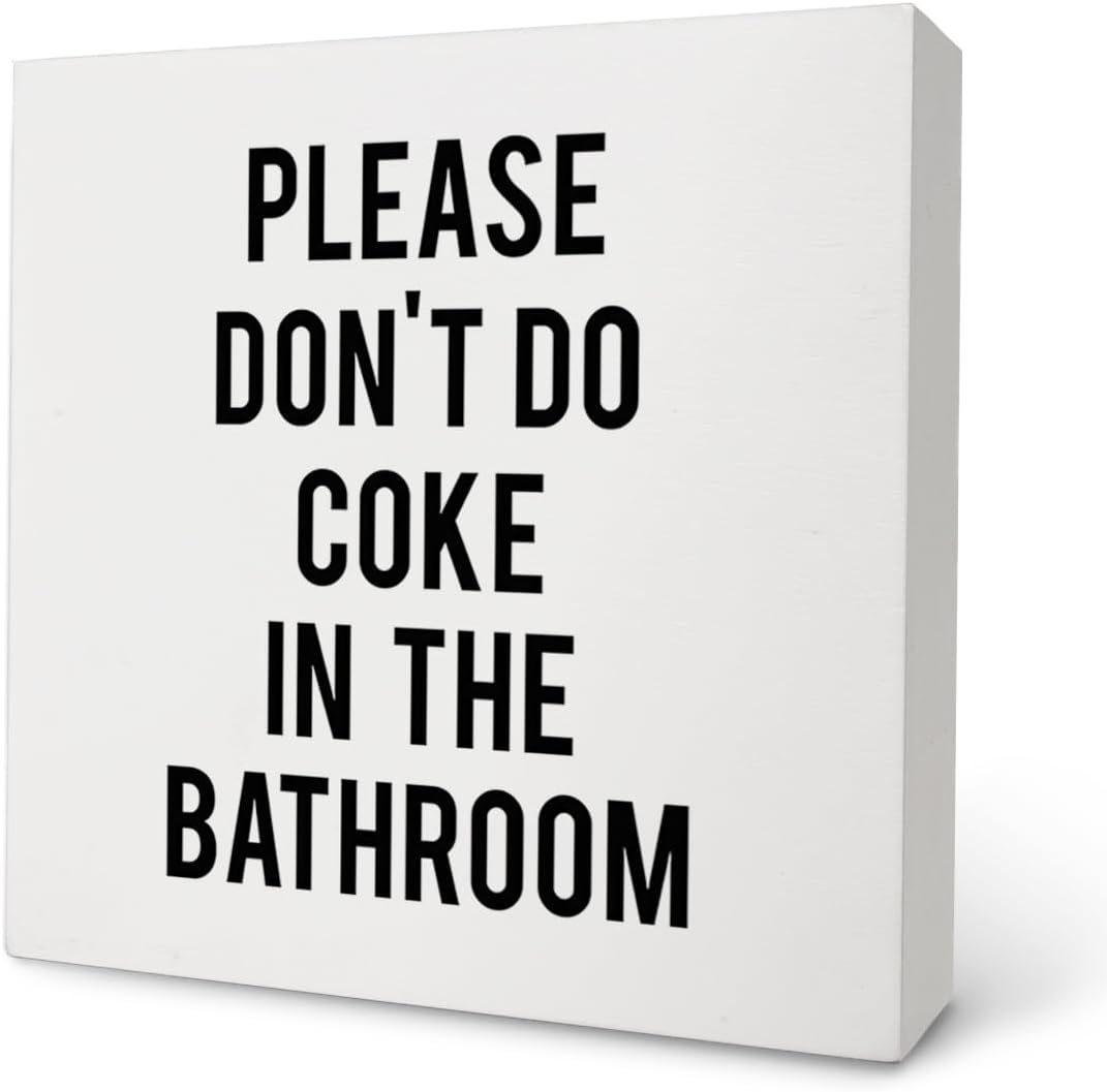 Knibeo Please Don't Do Coke in the Bathroom Sign,Funny
