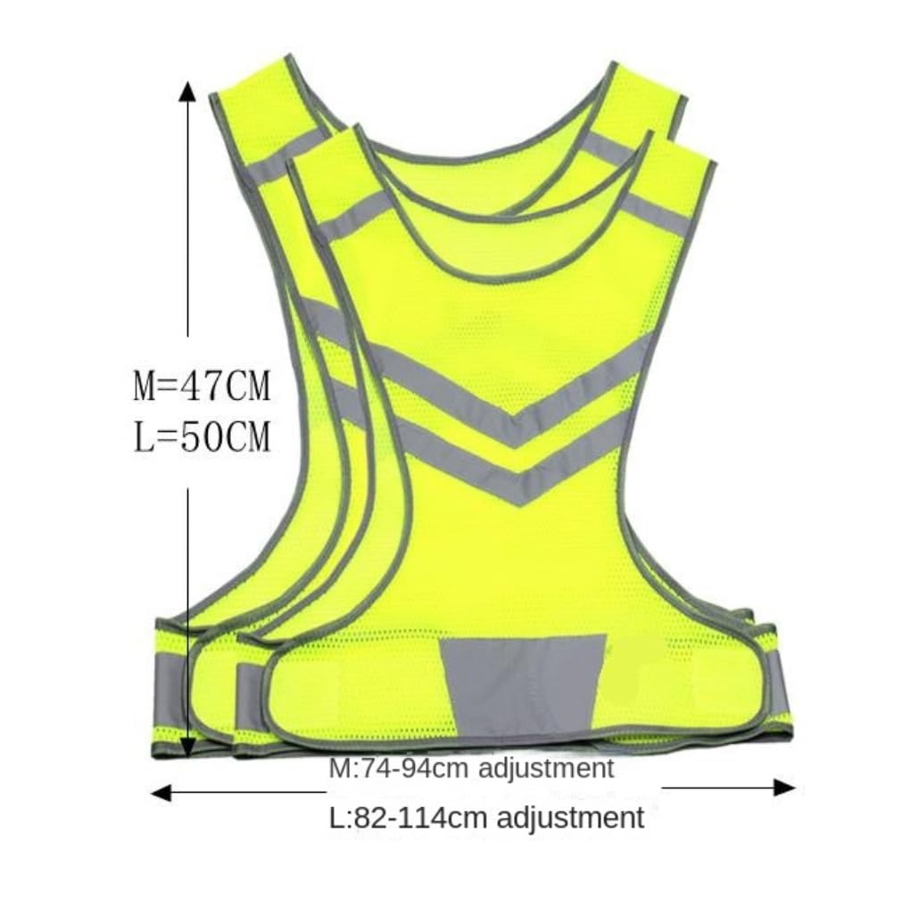 Chaleco De Reflectante Ropa De Trabajo Chaleco Reflectante De Alta Visibilidad For Hombre Y Mujer, Cinturón Equipo For Correr, Deportivo For Exteriores(M)