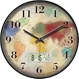 🕐【LCD CALENDAR & TEMPERATURE】- This wall clock adopting large HD LCD screen that shows the month, date, the day of the week and temperature clearly. And you can switch between Celsius and Fahrenheit. With this wall clock, you can not only read the ti...