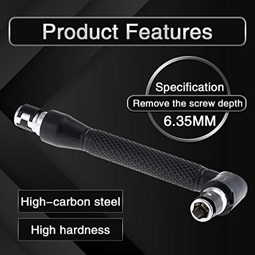 KATUR L-shape Socket Wrench Set Screwdriver and Bit Set, 1/4-Inch Drive, L-shaped Extension Handle Double Head Hex Socket Wrench for Routine Screwdriver Bits Utility Tool