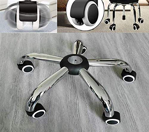 Image of K25 Nylon Heavy-Duty Caster Wheels Set of 5 Multi-Purpose Screw Type Revolving Castor Tyres for Home Office & Gaming Chair (Black and White)
