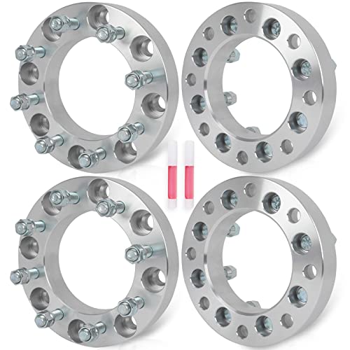 ECCPP 4PCS 8x180 to 8x6.5 Wheel Adapters Conversion 1.5 inch 8 Lug 8x180mm to 8x165.1mm for GMC Sierra 2500 HD for Chevrolet Silverado 2500 HD 3500 HD 2011-2023(Only work 8x6.5 Wheels)