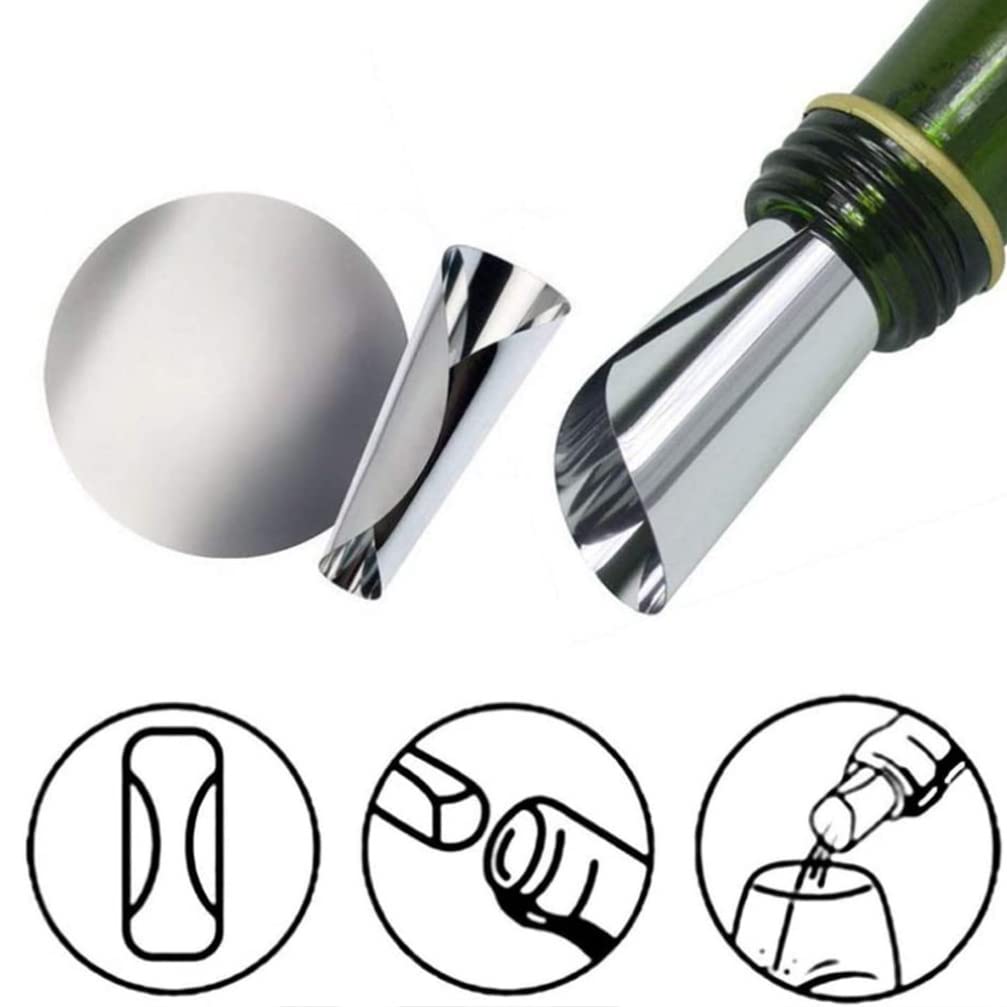 Hemoton Wine Pourer Discs Wine Foils Glass Decanter 10Pieces Wine Pour Disc, Drop Stopping Pour Spout, Thin and Reusable Pour Wine Whisky Foil Drop Pouring Disks Glass Decanter