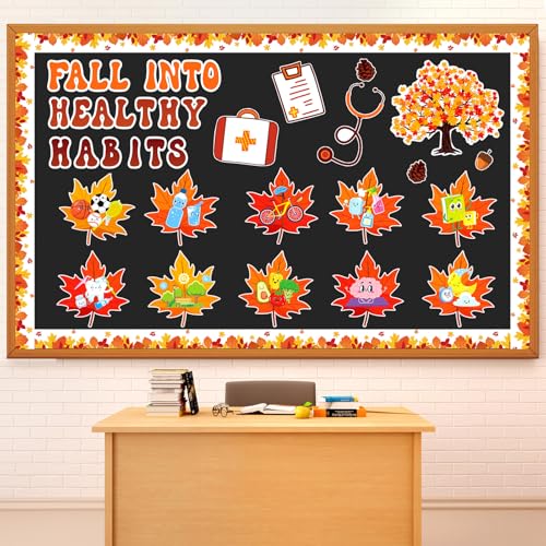 Décoration de rentrée en maternelle avec kit de feuilles d'automne pour porte