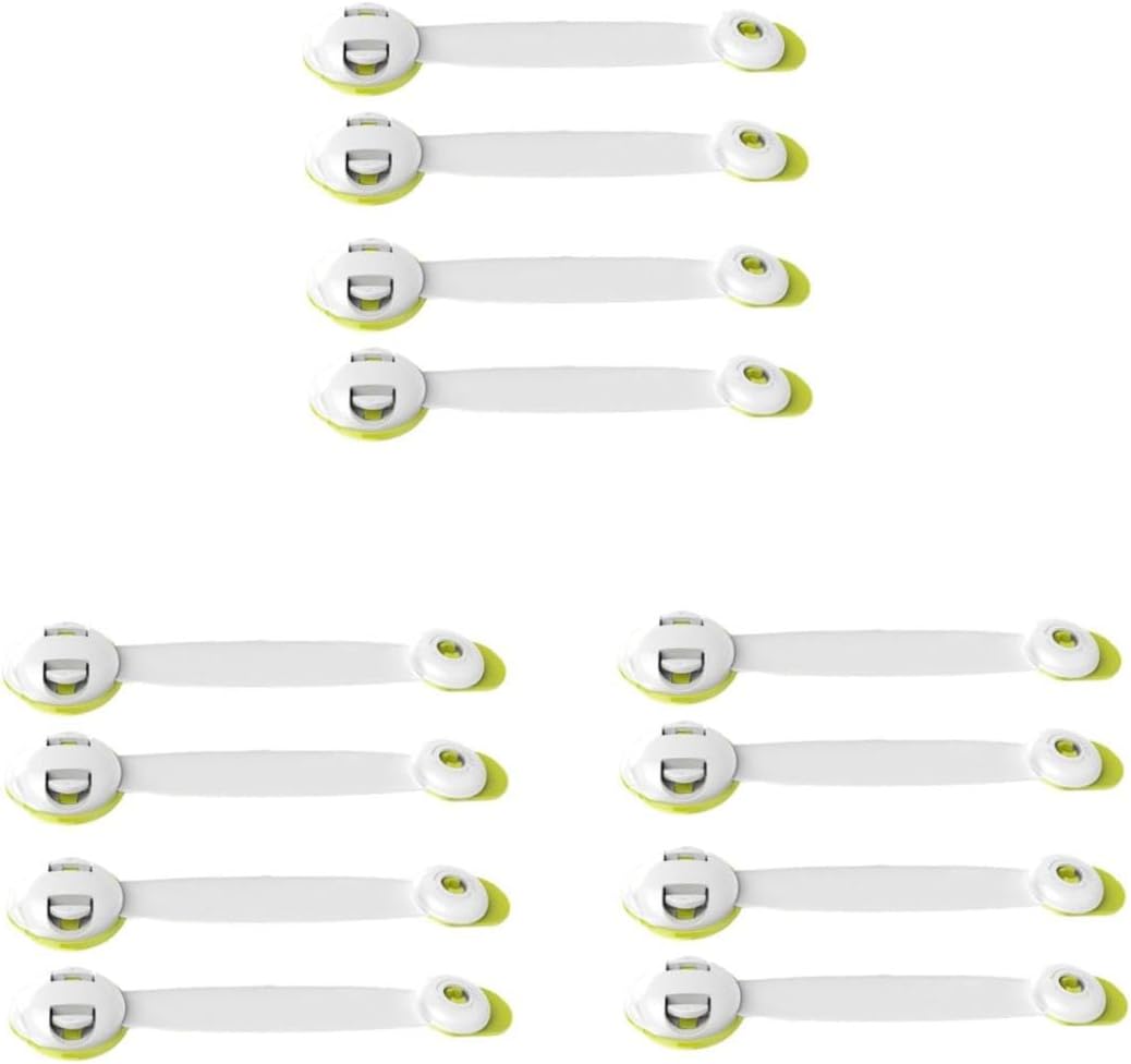 12pcs Boy Girl Safety Locks Double Button Easy Install Adhesive Multi-purpose for Fridge Cabinets Doors