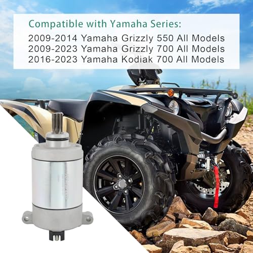 Image of Starter & Relay Compatible with 2009-2015 Yamaha Grizzly 550 2009-2023 Grizzly 700 2016-2023 Kodiak 700 Replace# 28P-81890-00-00 28P-81890-01-00 19500 410-58036 SMU0512 SM17 YA-125N