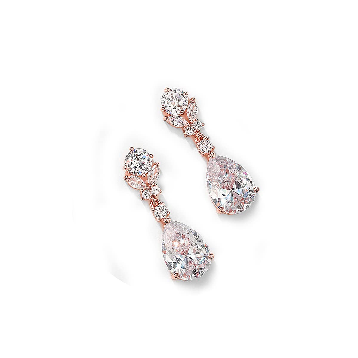 UDORA Zirconia Teardrop Bridal Dangle Earrings Wedding Bridesmaid Gifts