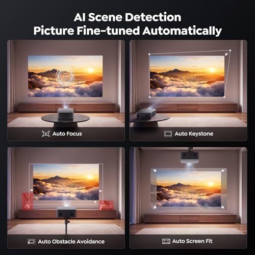 Outdoor-Projector-4K [VIDAA Live TV/40W Dolby/920 ISO] with WiFi6 and Bluetooth Compatible with Netflix, Smart Projector, AI Voice Control & Auto Focus, HDR10, Movie Proyector for Ceiling Home Theater - image 8