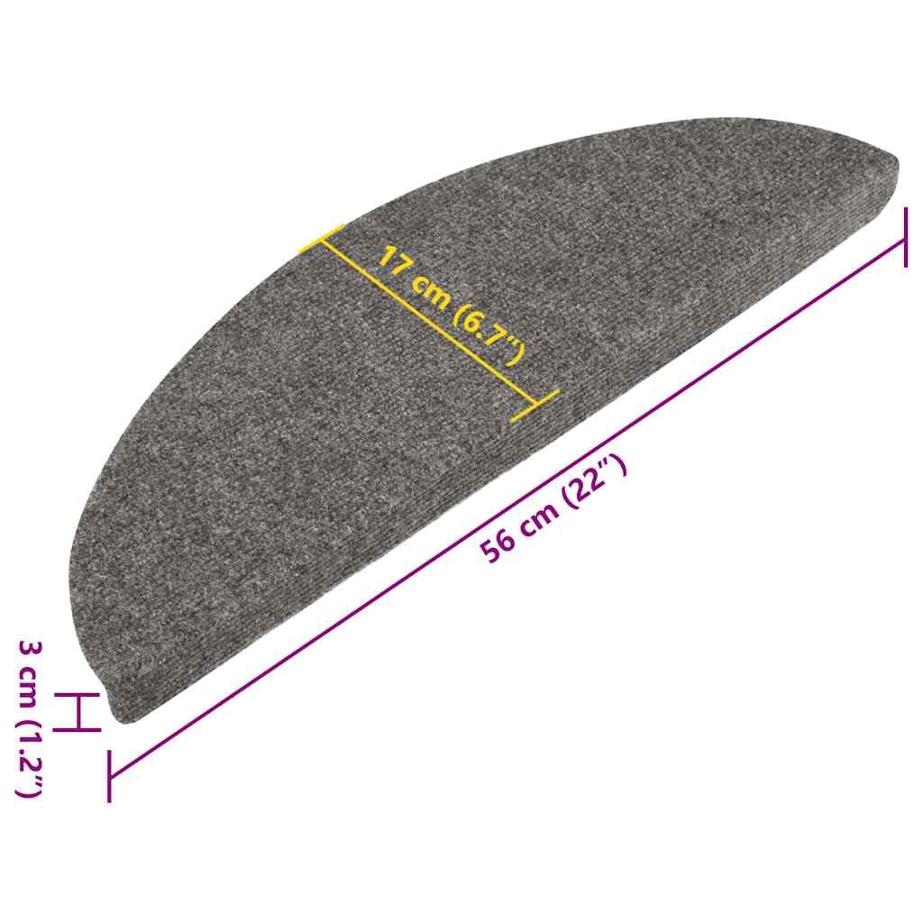 Alfombra de fieltro punzonado, 30 unidades, gris, 56 x 17 x 3 cm, antideslizantes, autoadhesivas, amortiguadoras de sonido para un agarre seguro