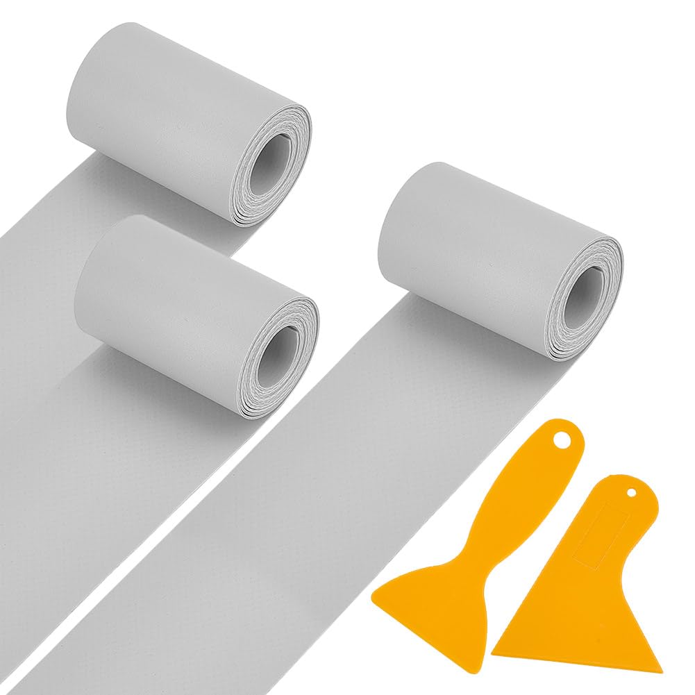 Nachukan Ensemble De Patchs De Kayak étanches - 3 Patchs De Réparation De Radeau en PVC pour Bateau Gonflable Et Canoë(Gris