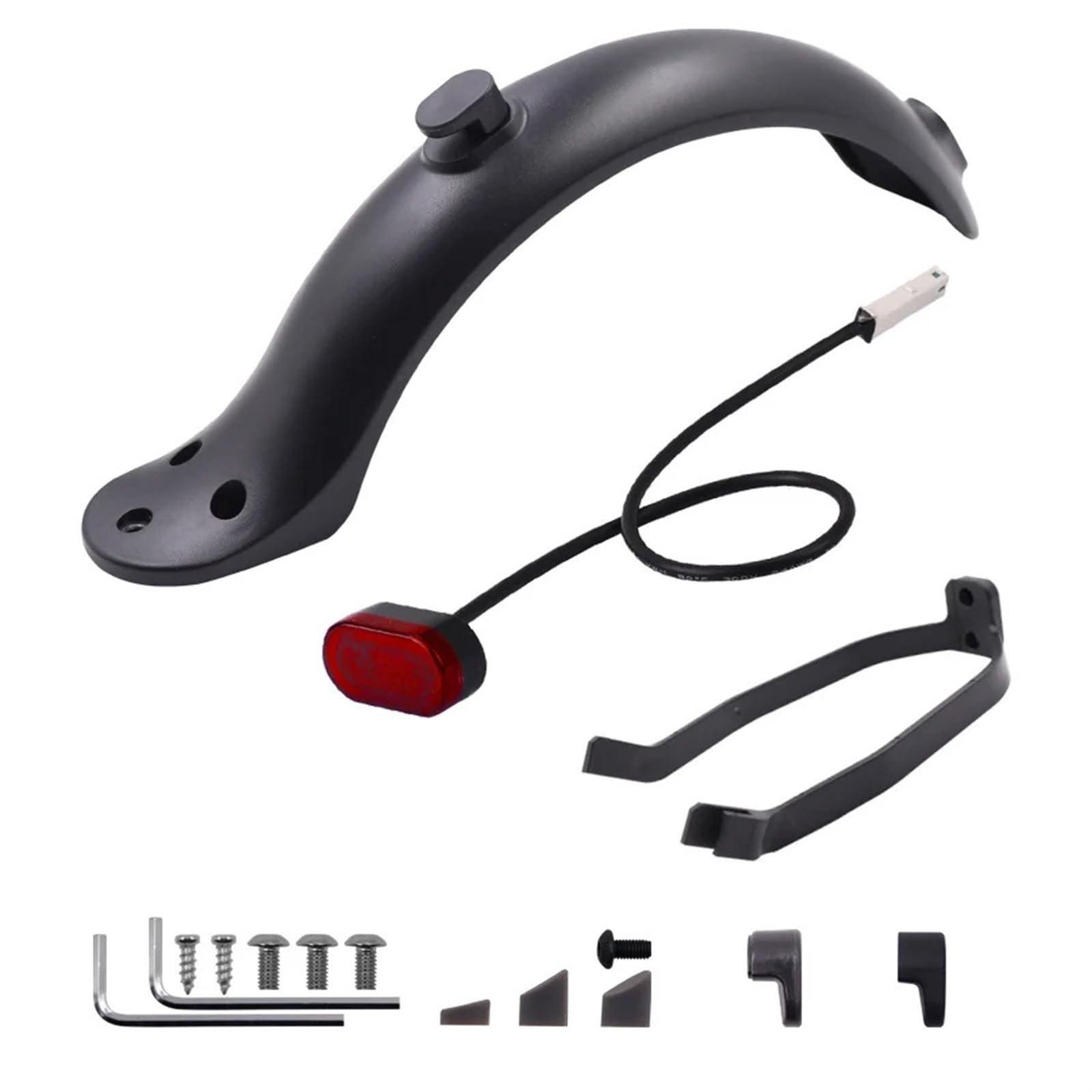 Trottinette Electrique Garde Boue Garde-Boue Anti-éclaboussures for Pneu de Scooter électrique avec feu arrière, kit de vis de Garde-Boue Avant et arrière