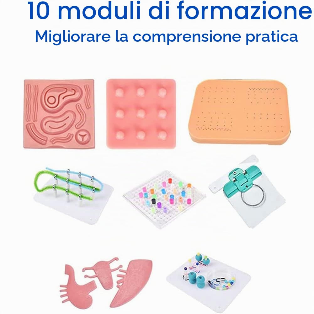 ERCTOO Trainer Laparoscopico, Addestramento Medico, per L'uso Corsi Formazione per Studenti Medicina, 10 Moduli Formazione, per Allenamento Sussidi Didattici per L'insegnamento E La Formazione