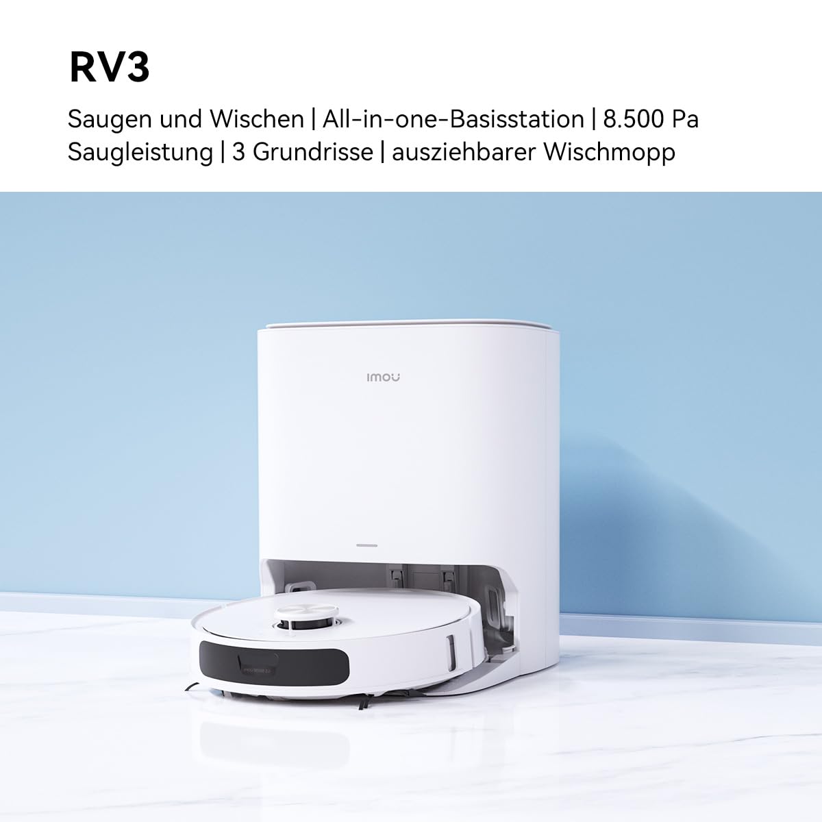 Imou RV3 Saugroboter Wischroboter, Absaugstation, Laser Navigation, 8500 Pa