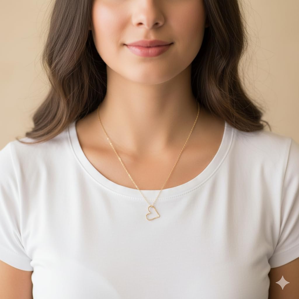 Dainty Open Heart Necklace for Girls, Teens & Women, 14K Gold Filled & Rose Gold, Adjustable 18 Inch, 20 Inch, 22 inch and 24inch Long Chain, Keepsake Jewelry Gift for Daughter, Girlfriend, Wife - Image 7