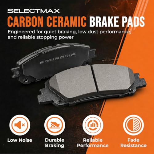 Image of MAX Advanced Brakes Front and Rear Brake Pads with Rotors for 2007-2016 Honda CR-V AWD Carbon Ceramic Pads, OE Replacement Rotors, Brakes and Rotors Kit Front and Rear