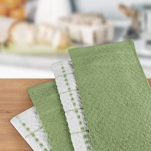 Utopia Towels Kitchen Towels [12 Pack], 15 X 25 Inches, 100% Ring Spun Cotton Super Soft And Absorbent Linen Dish Towels, Tea Towels And Bar Towels Set (Sage Green) #TOP4
