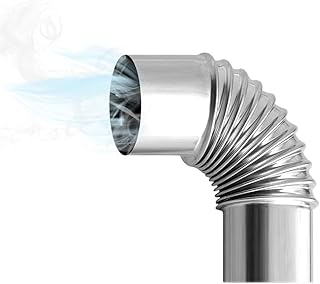 90 Degree Elbow Stove Pipe - 2.36 Inch Diameter Stainless Steel Chimney Flue Extension for Home Camping Wood Stoves Tent Ventilation Accessory‌
