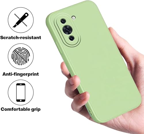 Miniatura 3 de Compatible con Huawei Nova 10 Funda de silicona líquida verde oscuro, suave al tacto Huawei Nova 10, funda delgada de silicona a prueba de golpes