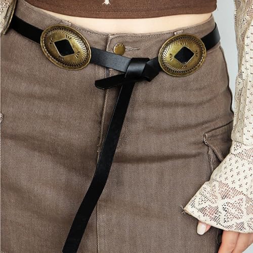 MOMOJIA Waist Belt, Waist Belt Engraved Plate for Cowgirl with Charm Vintage Belt Hot Girl Waist Chain Wide Oversize Buckle3