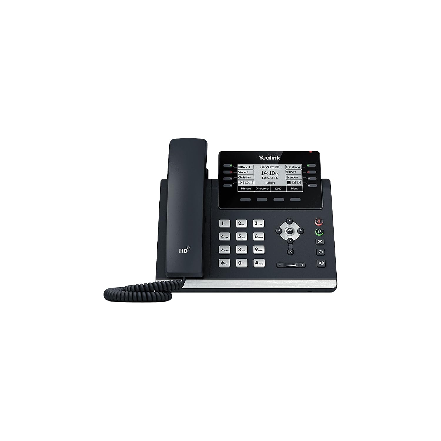 Yealink SIP-T43U IP Phone – Corded – Corded – Wall Mountable, Desktop – Classic Gray