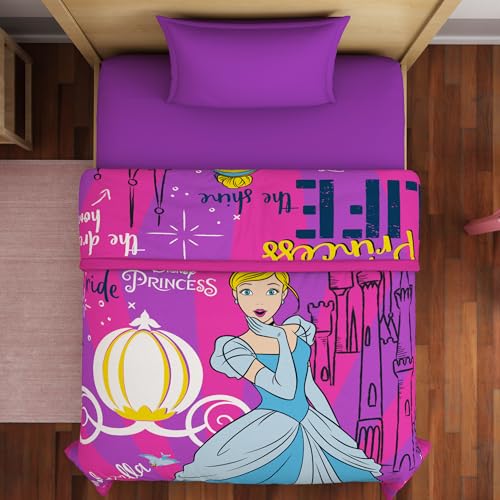 Image of Welspun Disney Princess AC Blanket for Kid | 300 GSM Duvets for Single Bed | Anti- Pilling & Skin Safe Dohar Single Bed, Diwali Gifts | (60 inch X 87 inch Inches) - Pink