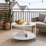 Estructura de metal resistente: esta mesa de centro blanca combina una mesa de cristal templado con un marco de metal resistente y combina elegancia moderna con una sólida estabilidad, un complemento confiable y elegante para tu espacio vital