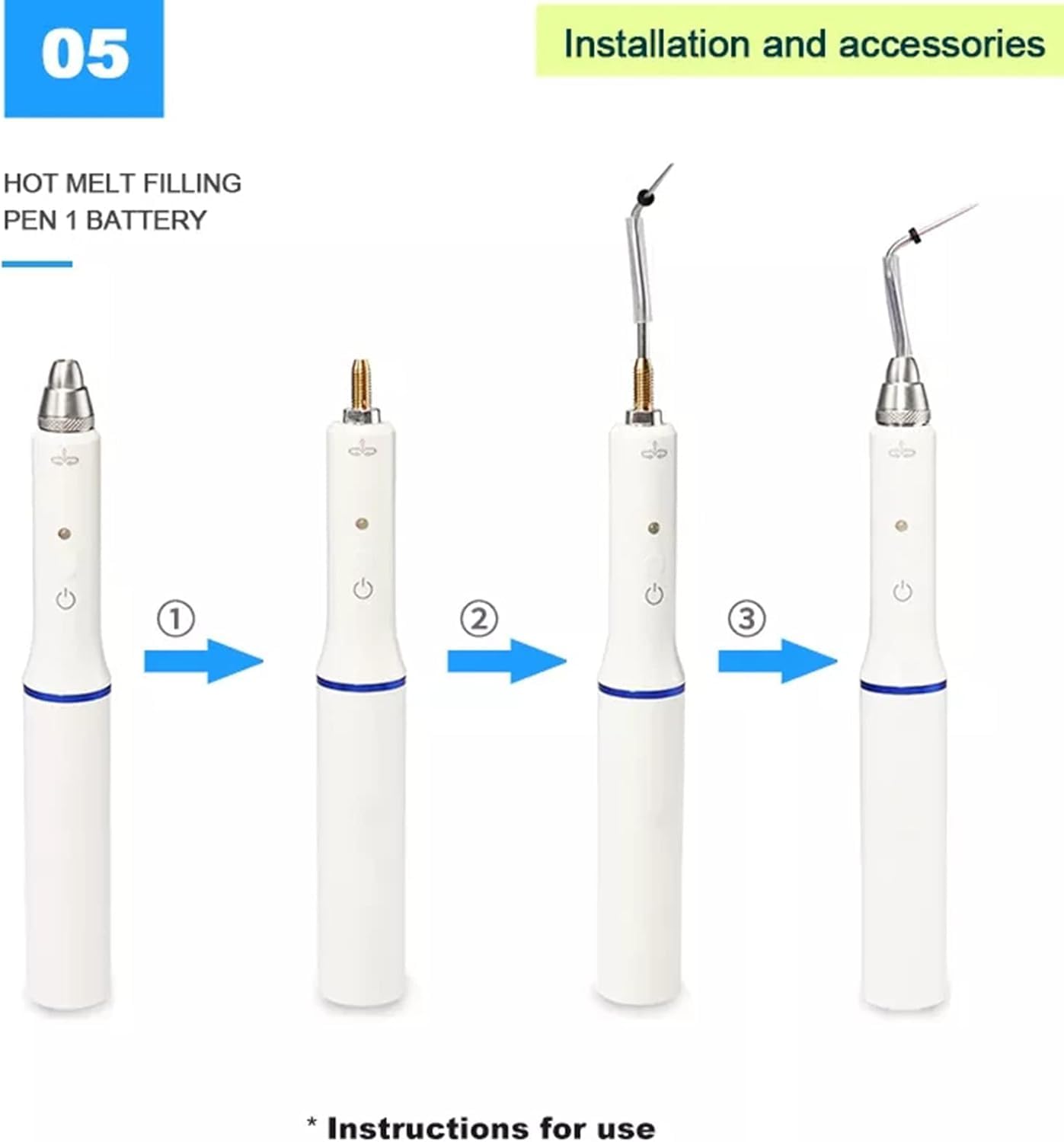 Dent-Gutta Percha Dent-Gum Cutter Endo Gutta Cutter Dissous Brise-cout Endo Gutta Dentaire avec 2 Embouts, Machine + Two Needles