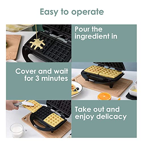 Vcj Sandwich Maker Waffle Maker 3-In-1 800W Panini Press With Detachable Non-Stick Plates, Led Indicator Light, Cool Touch Handle, Compact And Portable #TOP3