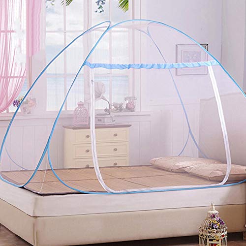 Pop-Up Mosquito Net, Portable Bed Canopy Folding Mosquito Net Tent, Fine Mesh Net for Bed with Bottom for Baby Toddlers Kids Adult, Camping Tent for Travel, One Door