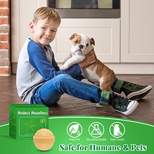 Natural Rodent Repellent, 12 Pack Mouse Repellent Ball To Repel Mice And Rats, Mole Repeller For Car Campers Home Kitchen Garden Outdoors Indoor Garage, Pet Safe #TOP4