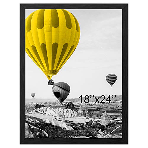 THREELOVE 18x24 Poster Frame Black Aluminum Movie Poster Frame for Photo Picture Poster