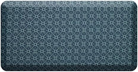 Licloud Anti-fatigue Mat Non-toxic Kitchen Mat Floor Mat Comfort Mat (20x39x3/4-Inch, Flower blue)