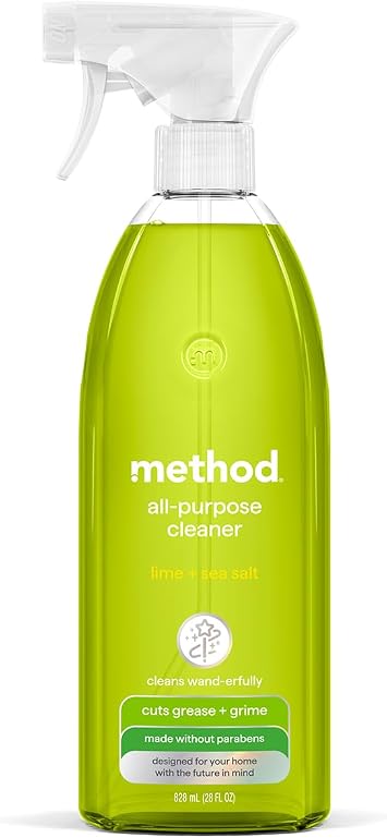 Method All-Purpose Cleaner Spray, Lime + Sea Salt - Cuts Grease & Grime on Counters, Glass, Sealed Wood & Floors, for Kitchen & Bathroom, 28 fl oz