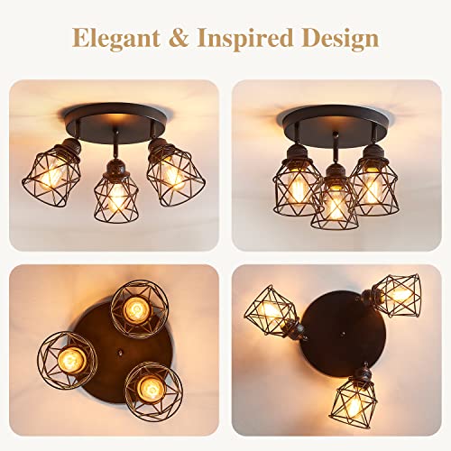 Abeajat TSD01 Kitchen Light Fixtures Ceiling Mount, Adjustable Semi Flush Mount Ceiling Light Fixture With E26 Base, Multi-Directional Ceiling Lamp For Kitchen Hallway Dining Room Farmhouse Entryway thumb #5