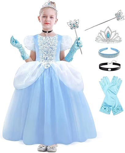 Zalongye Disfraz de princesa para niñas pequeñas, disfraz de princesa para Halloween, fiesta de Navidad, 3-11T