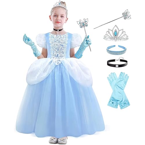 Zalongye Little Girls Princess Costume Dress up Fancy Halloween Christmas Party Princess Costume 3-11T