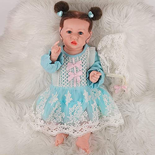 MWKL Reborn Puppe Vollsilikon Körper Wiedergeburt Puppe Simulation Puppe Niedlich Lebensechte Realistische Badebare… – Bild 5